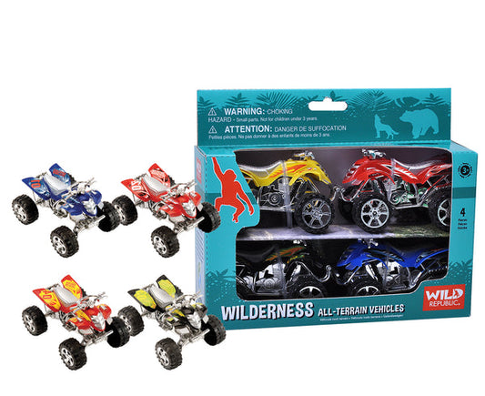 Wild Republic Wilderness ATV  Friction Motor  Playset -  4 Pieces