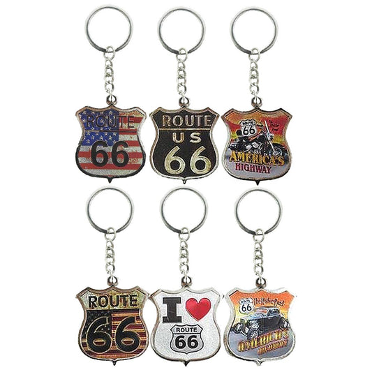 Route 66 Metal Souvenir Keychain